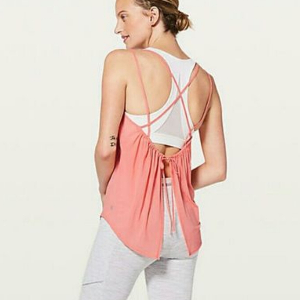Lululemon tank, coral, mesh, size 10